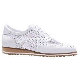 Walter Genuin Women’s Brogue Net Spikeless Golf Shoes, White, US size 8
